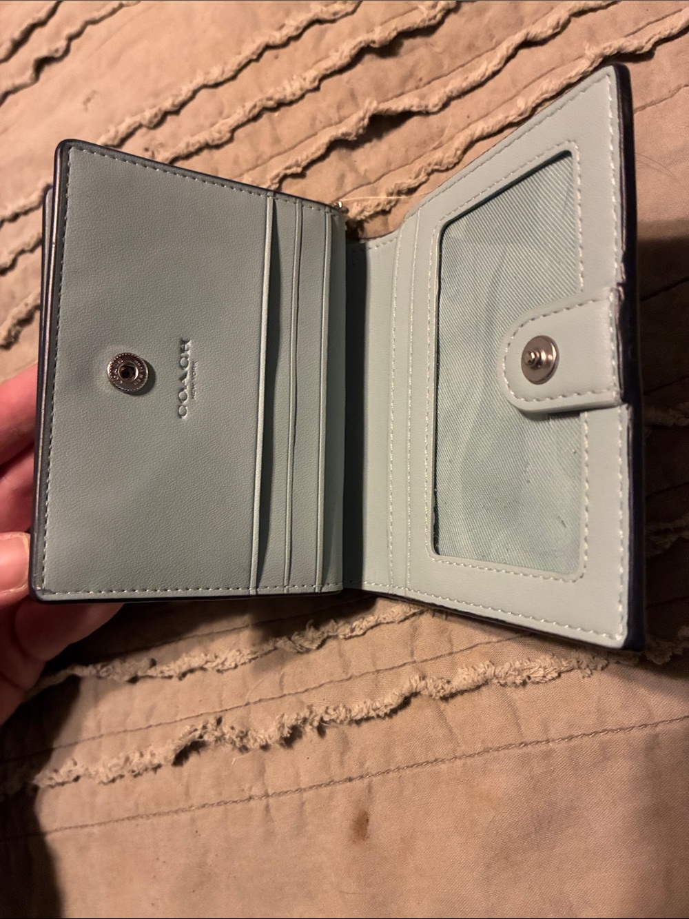 Coach Light Blue Floral wallet - Picture 5 of 8
